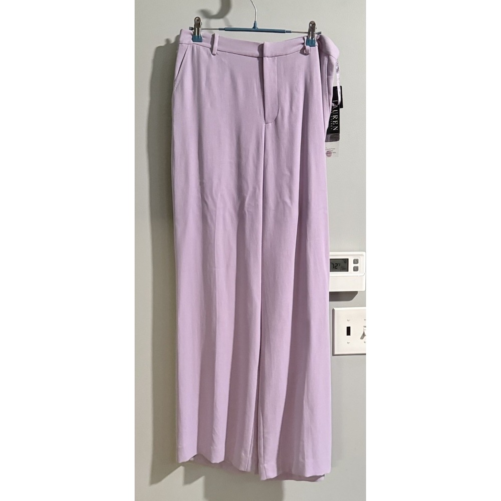 Lauren Ralph Lauren Pants Silk Flat‎ Front Lined Lightweight 11"Wide Leg 8P New
